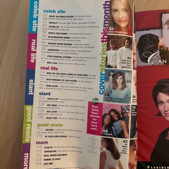 Teen Magazine November 1998 Sarah Michelle Gellar Cover Buffy the Vampire Slayer - Picture 2 of 7